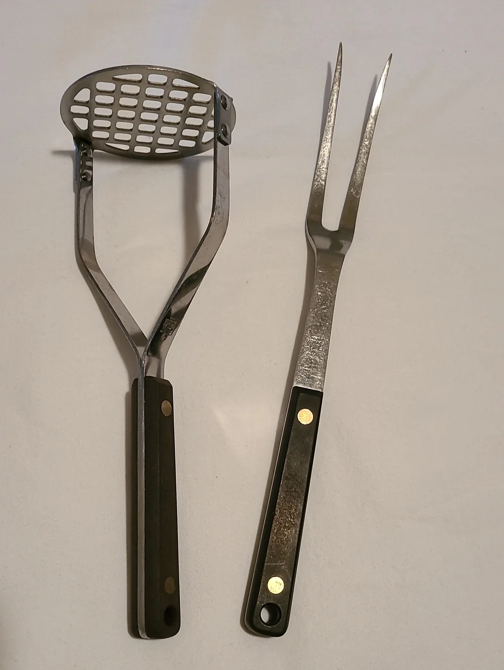 Flint Arrowhead Stainless USA Potato Masher and Serving Carving Fork Kitchen